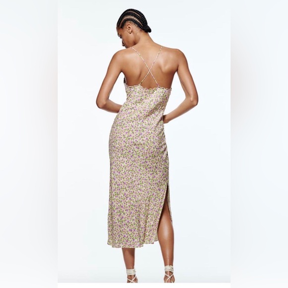 Zara floral print slip dress M - Picture 3 of 6